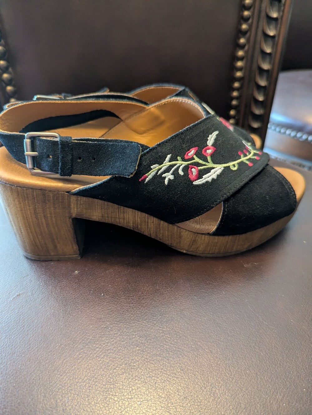 Eric Micheal Linden Embroidered Sandals